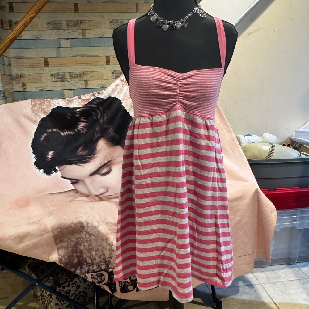 PINK Victoria's Secret Pink and White Striped Tank Dress